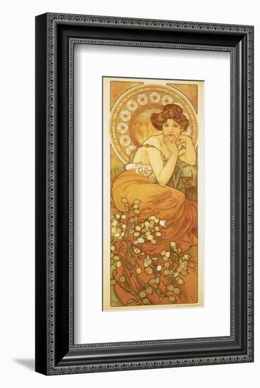 The Precious Stones: La Topaze-Alphonse Mucha-Framed Premium Giclee Print