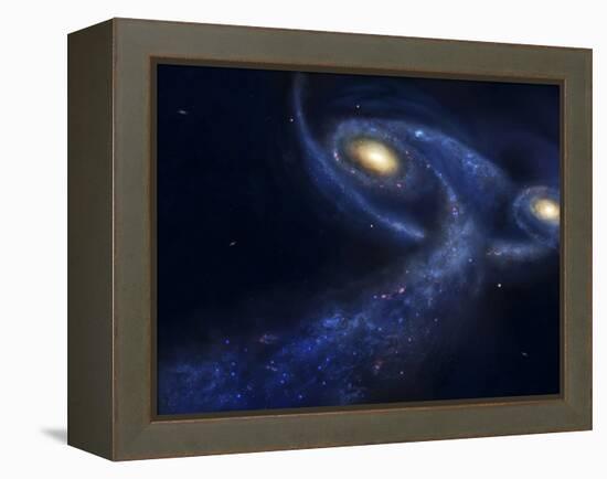 The Predicted Collision Between the Andromeda Galaxy and the Milky Way-Stocktrek Images-Framed Premier Image Canvas