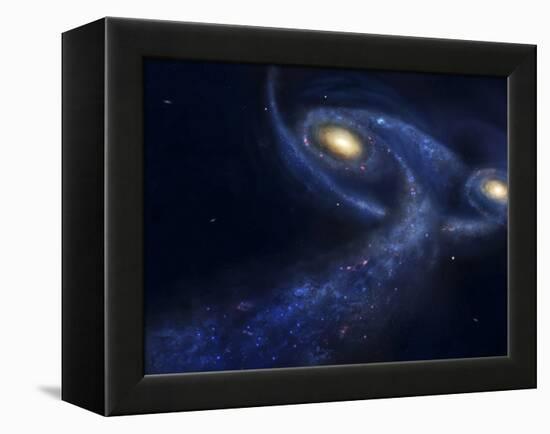 The Predicted Collision Between the Andromeda Galaxy and the Milky Way-Stocktrek Images-Framed Premier Image Canvas