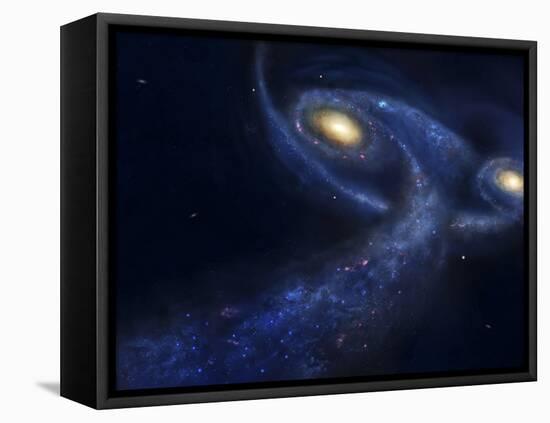 The Predicted Collision Between the Andromeda Galaxy and the Milky Way-Stocktrek Images-Framed Premier Image Canvas