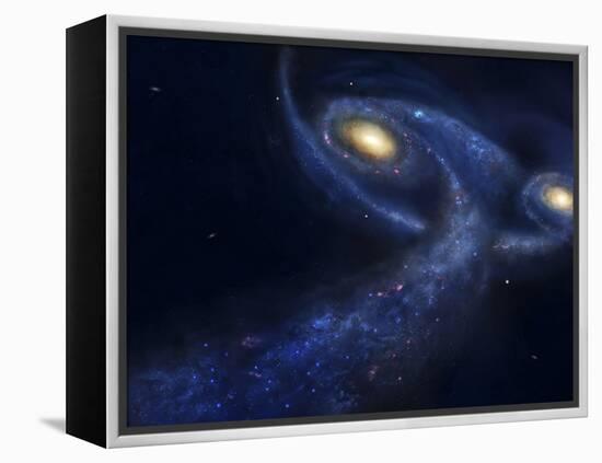 The Predicted Collision Between the Andromeda Galaxy and the Milky Way-Stocktrek Images-Framed Premier Image Canvas