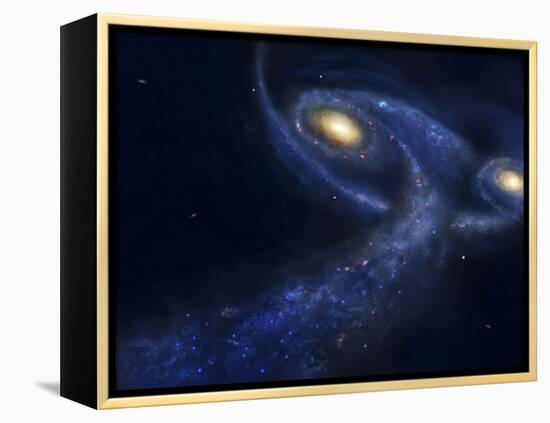 The Predicted Collision Between the Andromeda Galaxy and the Milky Way-Stocktrek Images-Framed Premier Image Canvas