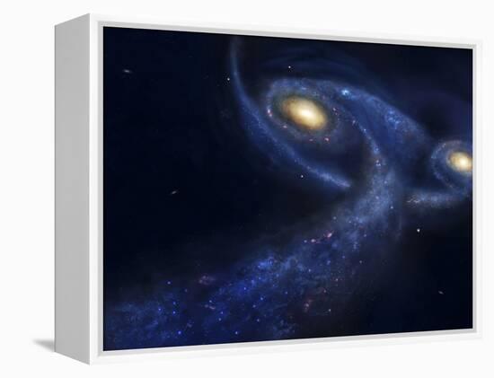 The Predicted Collision Between the Andromeda Galaxy and the Milky Way-Stocktrek Images-Framed Premier Image Canvas