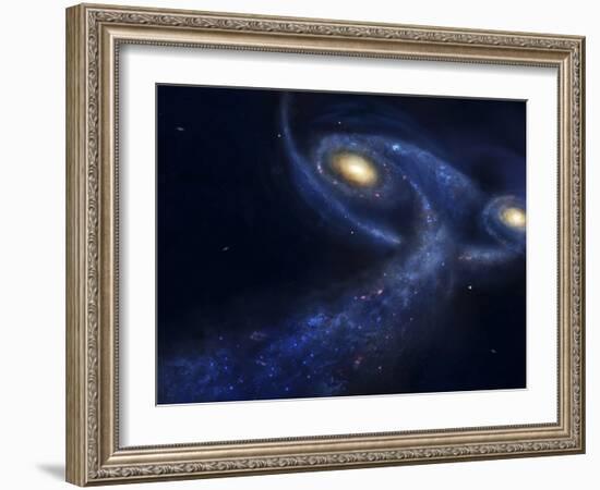The Predicted Collision Between the Andromeda Galaxy and the Milky Way-Stocktrek Images-Framed Photographic Print