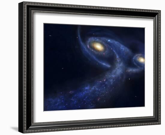 The Predicted Collision Between the Andromeda Galaxy and the Milky Way-Stocktrek Images-Framed Photographic Print