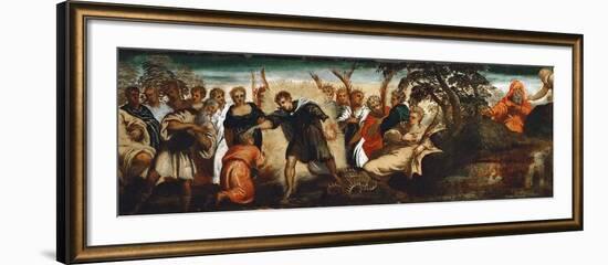 The Prediction to David - Jacopo Tintoretto (1518-1594). Oil on Wood, Ca 1545. Dimension : 29X153,5-Jacopo Robusti Tintoretto-Framed Giclee Print