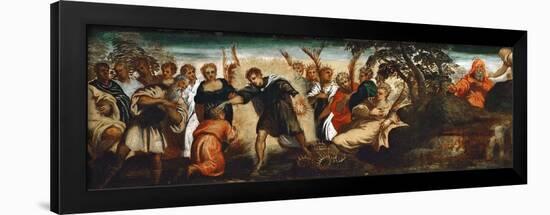 The Prediction to David - Jacopo Tintoretto (1518-1594). Oil on Wood, Ca 1545. Dimension : 29X153,5-Jacopo Robusti Tintoretto-Framed Giclee Print