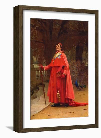 The Preening Peacock-Jean Georges Vibert-Framed Art Print