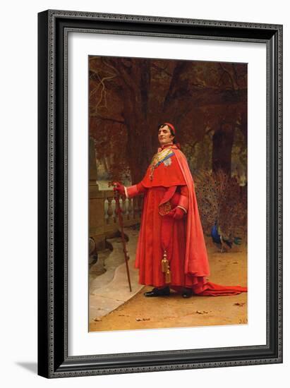 The Preening Peacock-Jean Georges Vibert-Framed Art Print