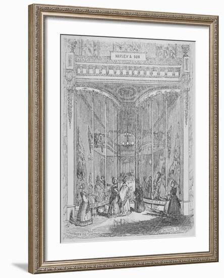 The Premises of Harvey and Son at No 9 Ludgate Hill, Ludgate Hill, City of London, 1845-William Alfred Delamotte-Framed Giclee Print