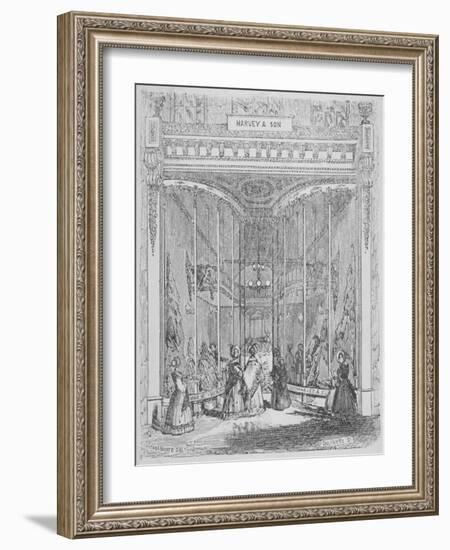 The Premises of Harvey and Son at No 9 Ludgate Hill, Ludgate Hill, City of London, 1845-William Alfred Delamotte-Framed Giclee Print