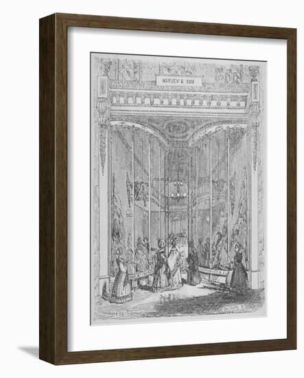 The Premises of Harvey and Son at No 9 Ludgate Hill, Ludgate Hill, City of London, 1845-William Alfred Delamotte-Framed Giclee Print