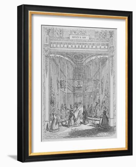 The Premises of Harvey and Son at No 9 Ludgate Hill, Ludgate Hill, City of London, 1845-William Alfred Delamotte-Framed Giclee Print