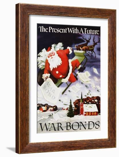 The Present with a Future War Bonds Poster-Adolf Dehn-Framed Giclee Print