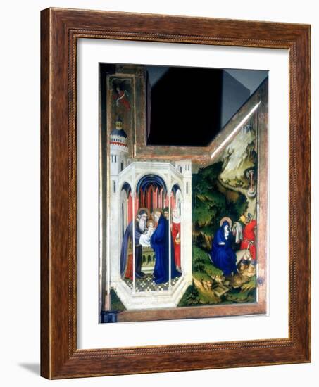 The Presentation at the Temple and the Flight into Egypt, 1394-1399-Melchior Broederlam-Framed Giclee Print