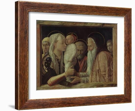 The Presentation in the Temple, Ca 1465-Andrea Mantegna-Framed Giclee Print