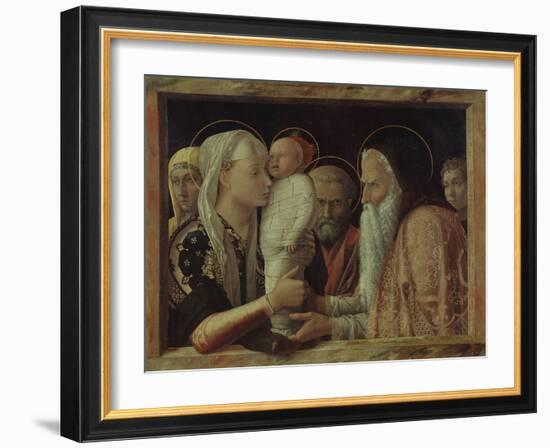 The Presentation in the Temple, Ca 1465-Andrea Mantegna-Framed Giclee Print
