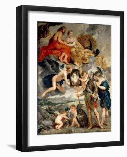 The Presentation of Her Portrait to Henry IV-Peter Paul Rubens-Framed Giclee Print