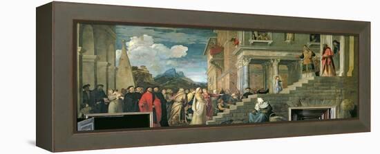 The Presentation of the Virgin in the Temple, 1534-38-Titian (Tiziano Vecelli)-Framed Premier Image Canvas