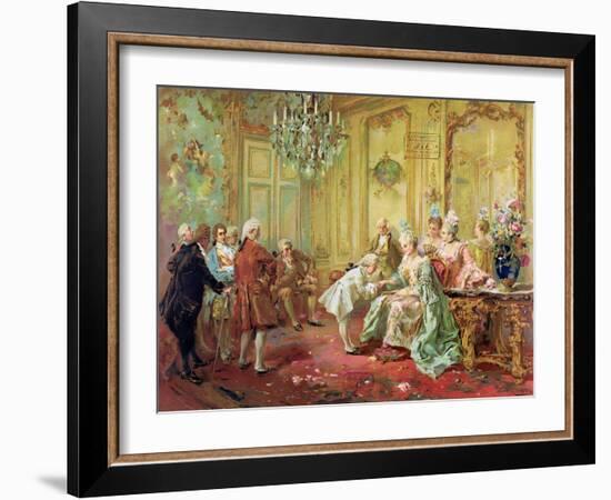 The Presentation of the Young Mozart to Mme De Pompadour at Versailles in 1763-Vicente De Paredes-Framed Giclee Print