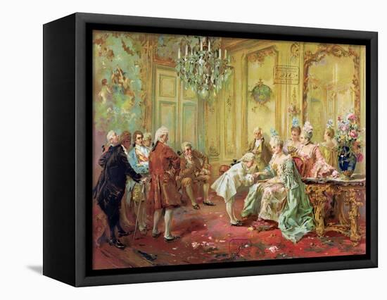 The Presentation of the Young Mozart to Mme De Pompadour at Versailles in 1763-Vicente De Paredes-Framed Premier Image Canvas