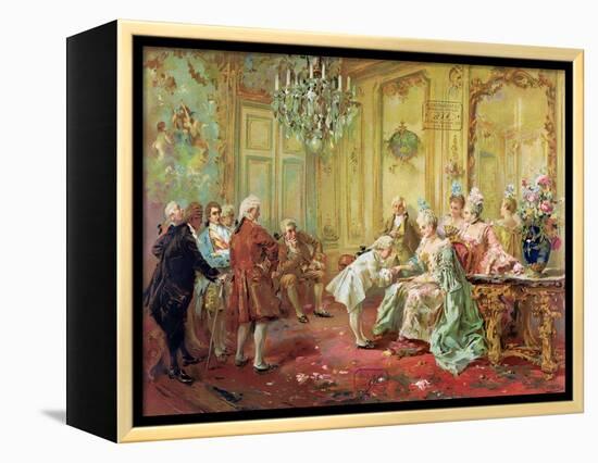 The Presentation of the Young Mozart to Mme De Pompadour at Versailles in 1763-Vicente De Paredes-Framed Premier Image Canvas