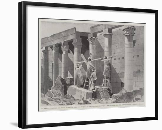 The Preservation of the Ruins at Philae from the Waters of the Assouan Reservoir-Charles Auguste Loye-Framed Giclee Print