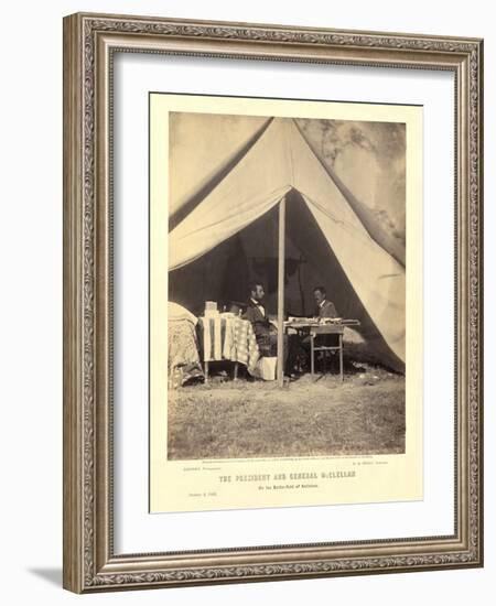 The President and General Mcclellan on the Battle-Field of Antietam, Pub.1862 (Photo)-Alexander Gardner-Framed Giclee Print