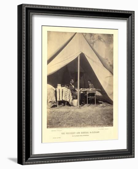 The President and General Mcclellan on the Battle-Field of Antietam, Pub.1862 (Photo)-Alexander Gardner-Framed Giclee Print