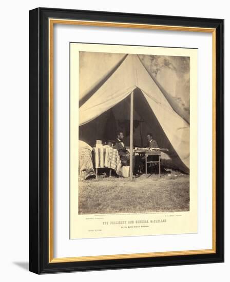 The President and General Mcclellan on the Battle-Field of Antietam, Pub.1862 (Photo)-Alexander Gardner-Framed Giclee Print