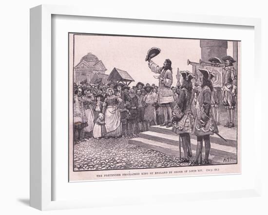 The Pretender Proclaimed King of England by Order of Louis XIV-Henry Marriott Paget-Framed Giclee Print