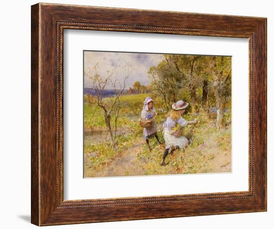 The Primrose Gatherers (W/C on Paper)-William Stephen Coleman-Framed Giclee Print