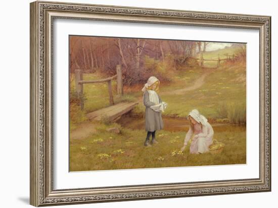 The Primrose Gatherers (W/C)-Charles Edward Wilson-Framed Giclee Print