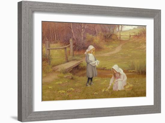 The Primrose Gatherers (W/C)-Charles Edward Wilson-Framed Giclee Print