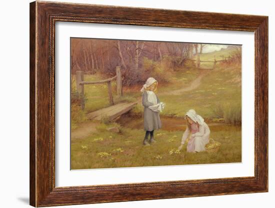 The Primrose Gatherers (W/C)-Charles Edward Wilson-Framed Giclee Print