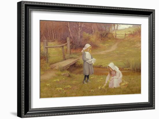 The Primrose Gatherers (W/C)-Charles Edward Wilson-Framed Giclee Print