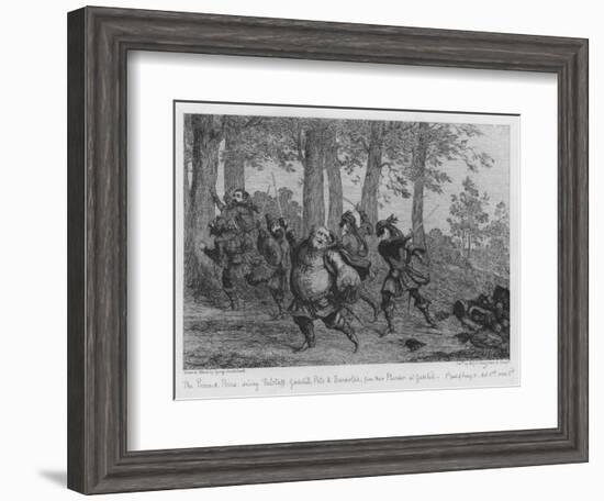 The Prince and Poins Driving Falstaff, Gadshill, Peto and Bardolph, from their Plunder at Gadshill-George Cruikshank-Framed Giclee Print