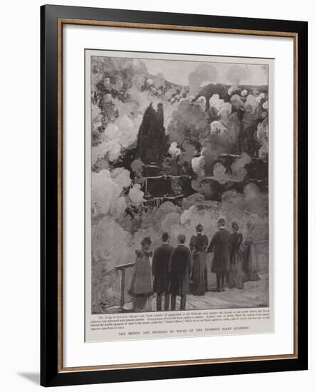 The Prince and Princess of Wales at the Penrhyn Slate Quarries-null-Framed Giclee Print