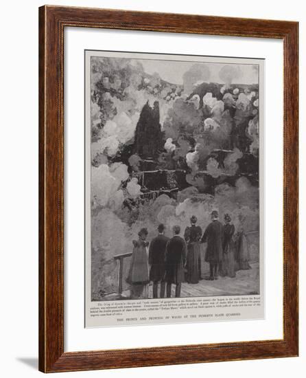 The Prince and Princess of Wales at the Penrhyn Slate Quarries-null-Framed Giclee Print