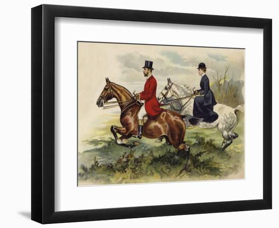 The Prince and Princess of Wales in the Hunting Field-Henry Payne-Framed Giclee Print