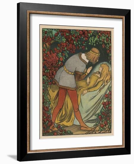 The Prince Kisses the Princess and She Awakens-Willy Planck-Framed Art Print