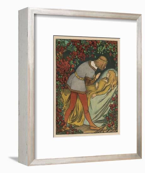 The Prince Kisses the Princess and She Awakens-Willy Planck-Framed Art Print