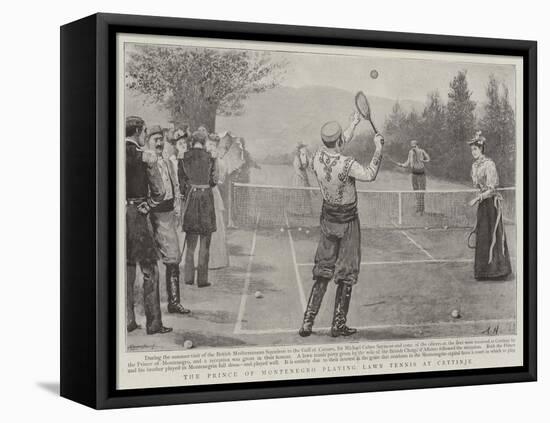 The Prince of Montenegro Playing Lawn Tennis at Cettinje-Arthur Hopkins-Framed Premier Image Canvas