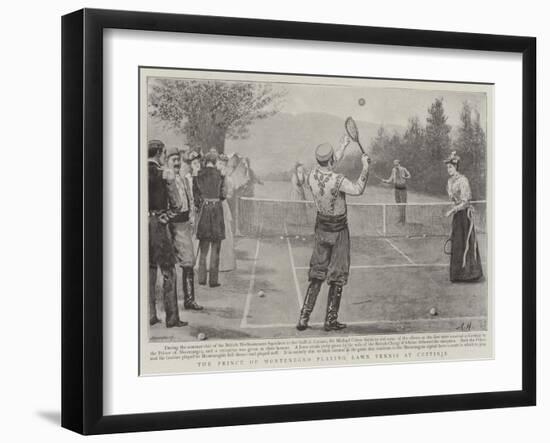 The Prince of Montenegro Playing Lawn Tennis at Cettinje-Arthur Hopkins-Framed Giclee Print