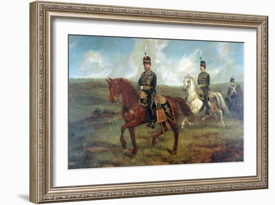 The Prince of Wales (1841-1910) with Lieutenant Colonel Valentine Baker Reviewing the 10th Hussars-Sir Francis Grant-Framed Giclee Print