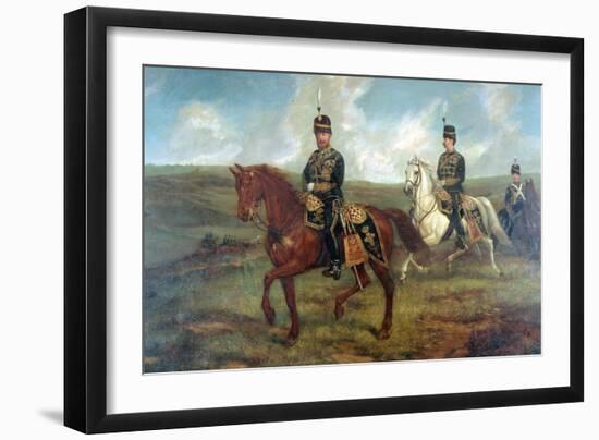 The Prince of Wales (1841-1910) with Lieutenant Colonel Valentine Baker Reviewing the 10th Hussars-Sir Francis Grant-Framed Giclee Print