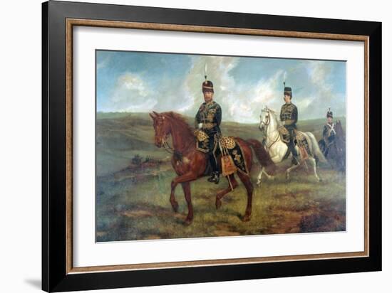 The Prince of Wales (1841-1910) with Lieutenant Colonel Valentine Baker Reviewing the 10th Hussars-Sir Francis Grant-Framed Giclee Print