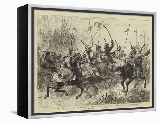 The Prince of Wales at Jummoo, Charge! Lancers of the Maharajah of Cashmere-William John Hennessy-Framed Premier Image Canvas