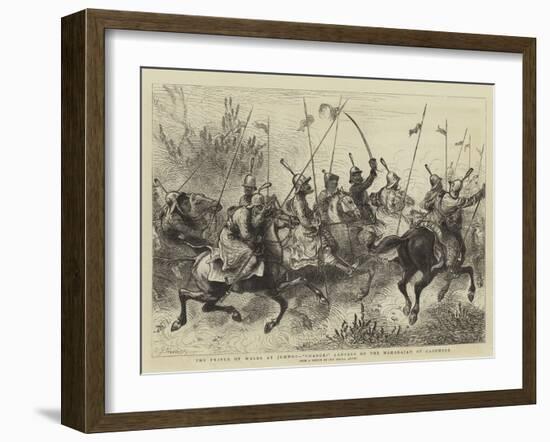 The Prince of Wales at Jummoo, Charge! Lancers of the Maharajah of Cashmere-William John Hennessy-Framed Giclee Print