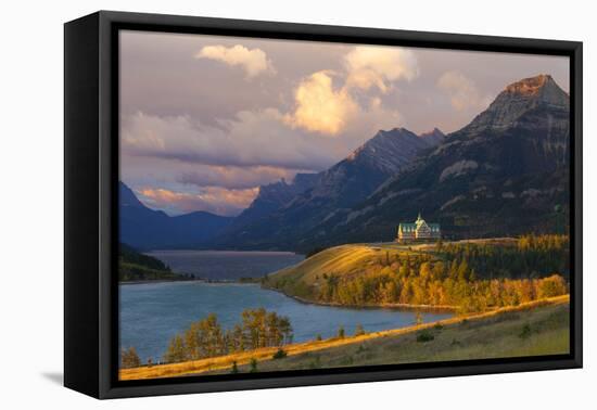 The Prince of Wales Hotel at Sunrise, Waterton Lakes National Park, Alberta, Canada, North America-Miles Ertman-Framed Premier Image Canvas